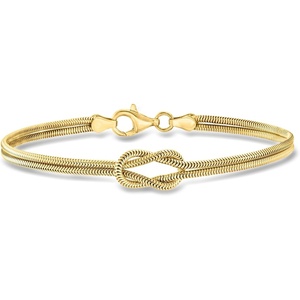 image:imagePure Collection by RossSimons Italian 18kt Gold Over Sterling Knot SnakeChain Braceletno gemstone