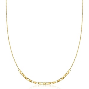 image:imagePure Collection by RossSimons Italian 18kt Gold Over Sterling Square Bead NecklaceNo Gemstone