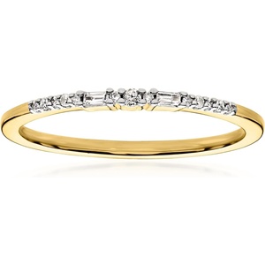 image:imagePure Collection by RossSimons Round and Baguette Diamond Ring in 18kt Gold Over SterlingDiamond