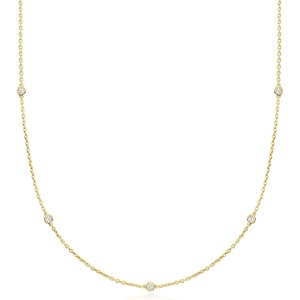 image:imageRossSimons 033 ct tw LabGrown Diamond Station Necklace in 18kt Gold Over SterlingDiamond