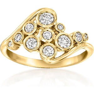 image:imageRossSimons 050 ct tw BezelSet Diamond MultiRow Ring in 14kt Yellow GoldDiamond