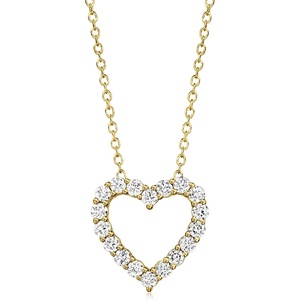 image:imageRossSimons 050 ct tw LabGrown Diamond Heart Pendant Necklace in 18kt Gold Over SterlingDiamond