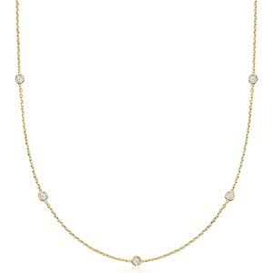 image:imageRossSimons 050 ct tw LabGrown Diamond Station Necklace in 18kt Gold Over SterlingDiamond