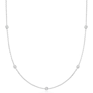 image:imageRossSimons 050 ct tw LabGrown Diamond Station Necklace in Sterling SilverDiamond