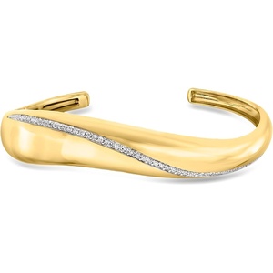 image:imageRossSimons 050 ct tw LabGrown Diamond Wavy Cuff Bracelet in 18kt Gold Over SterlingDiamond