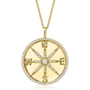 image:imageRossSimons 051 ct tw LabGrown Diamond Compass Pendant Necklace in 18kt Gold Over Sterling 16 inches