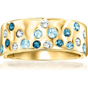 image:imageRossSimons 070 ct tw Tonal Blue Topaz Ring in 18kt Gold Over SterlingTopaz