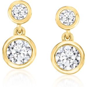 image:imageRossSimons 100 ct tw LabGrown Diamond DoubleDrop Earrings in 18kt Gold Over Sterling