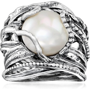 image:imageRossSimons 12125mm Cultured Pearl Ring in Sterling Silver