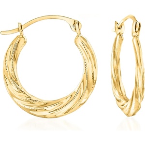 image:imageRossSimons 14kt Yellow Gold Small Twisted Hoop Earrings