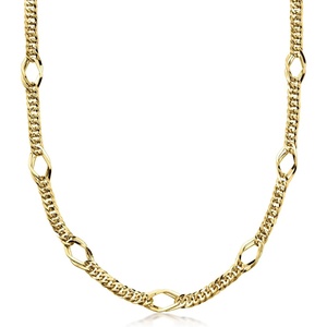 image:imageRossSimons 14kt Yellow GoldPlated GeometricLink NecklaceNo Gemstone