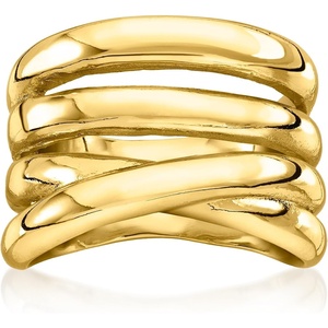 image:imageRossSimons 14kt Yellow GoldPlated MultiRow RingNo Gemstone
