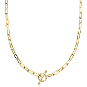 image:imageRossSimons 14kt Yellow GoldPlated Paper Clip Link Toggle NecklaceNo Gemstone