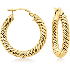 image:imageRossSimons 14kt Yellow GoldPlated Twisted Hoop Earrings