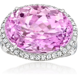image:imageRossSimons 1500 Carat Kunzite Ring With 86 ct tw LabGrown Diamonds in Platinum Size 7
