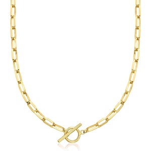 image:imageRossSimons 18kt Gold Over Sterling Paper Clip Link Toggle NecklaceNo Gemstone