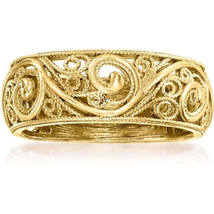 image:imageRossSimons 18kt Gold Over Sterling Scrollwork RingNo Gemstone