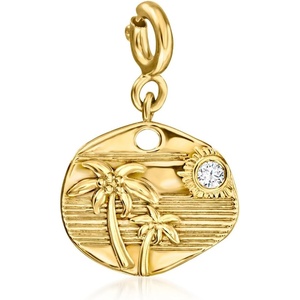 image:imageRossSimons 18kt Gold Over Sterling Tropical Charm With Single Diamond