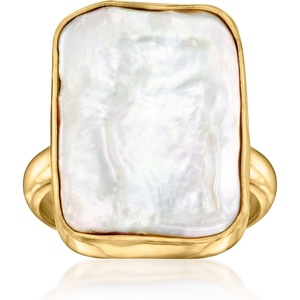 image:imageRossSimons 19x14mm Cultured Baroque Pearl Ring in 18kt Gold Over Sterling