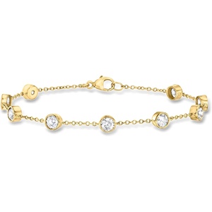 image:imageRossSimons 200 ct tw BezelSet CZ Station Bracelet in 18kt Gold Over SterlingCubic Zirconia