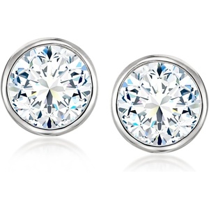 image:imageRossSimons 200 ct tw BezelSet CZ Stud Earrings in Sterling Silver