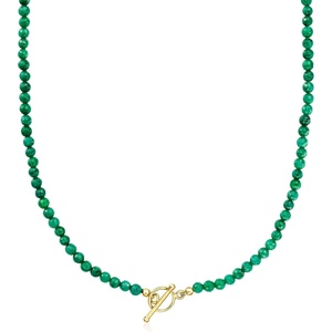 image:imageRossSimons 2000 ct tw Emerald Bead CharmCompatible Toggle Necklace in 18kt Gold Over SterlingEmerald