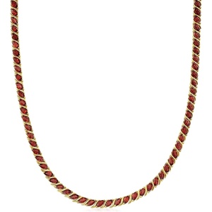 image:imageRossSimons 2000 ct tw Garnet Tennis Necklace in 18kt Yellow Gold Over Sterling SilverGarnet