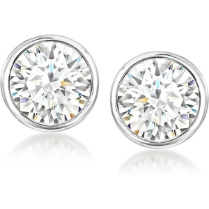 image:imageRossSimons 300 ct tw BezelSet CZ Stud Earrings in Sterling Silver