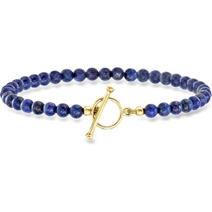 image:imageRossSimons 354mm Lapis Bead CharmCompatible Toggle Bracelet in 18kt Gold Over SterlingLapis Lazuli