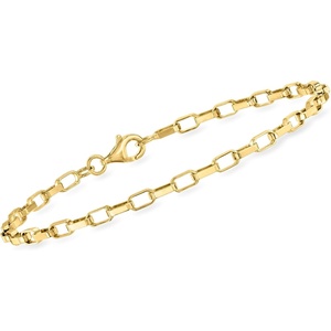 image:imageRossSimons 3mm 18kt Gold Over Sterling BoxLink Braceletno gemstone