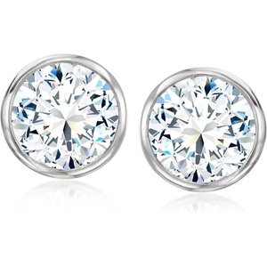 image:imageRossSimons 400 ct tw BezelSet CZ Stud Earrings in Sterling Silver