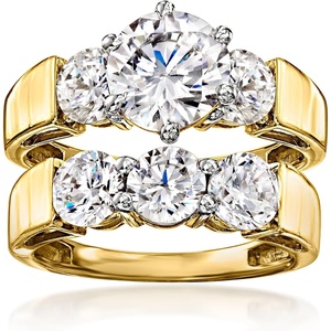 image:imageRossSimons 400 ct tw CZ Jewelry Set 2 Rings in 18kt Gold Over SterlingCubic Zirconia