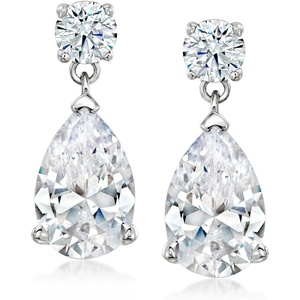 image:imageRossSimons 490 ct tw CZ Drop Earrings in Sterling Silver