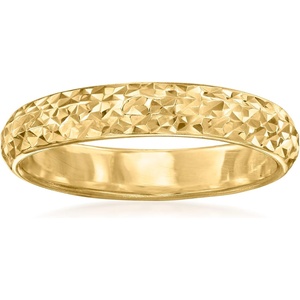 image:imageRossSimons 4mm 18kt Yellow Gold DiamondCut RingNo Gemstone