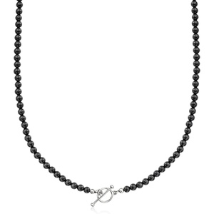 image:imageRossSimons 4mm Onyx Bead CharmCompatible Toggle Necklace in Sterling SilverOnyx