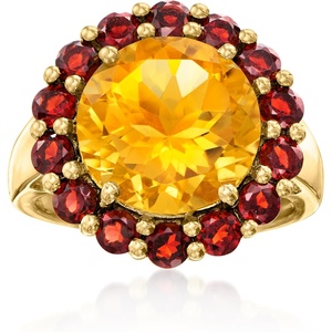 image:imageRossSimons 525 Carat Citrine and 150 ct tw Garnet Ring in 18kt Gold Over SterlingCitrine