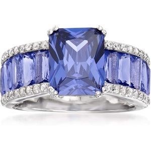 image:imageRossSimons 670 ct tw Simulated Tanzanite and 20 ct tw CZ Ring in Sterling SilverTanzanite