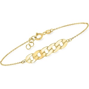 image:imageRossSimons Italian 10kt Yellow Gold CurbLink Centerpiece Braceletno gemstone