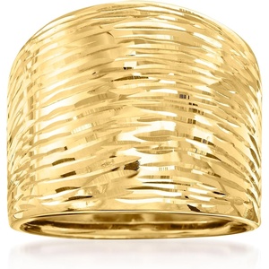 image:imageRossSimons Italian 14kt Yellow Gold DiamondCut Dome RingNo Gemstone