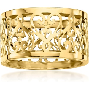 image:imageRossSimons Italian 14kt Yellow Gold Filigree Heart RingNo Gemstone