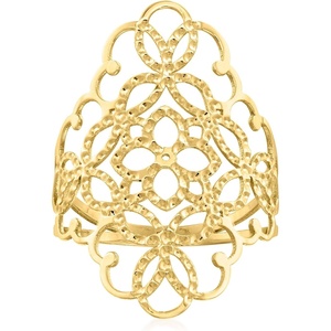 image:imageRossSimons Italian 14kt Yellow Gold Filigree RingNo Gemstone