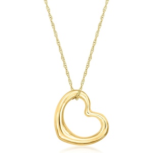 image:imageRossSimons Italian 14kt Yellow Gold Heart Pendant NecklaceNo Gemstone
