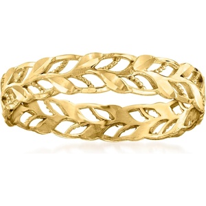image:imageRossSimons Italian 14kt Yellow Gold Openwork Leaf RingNo Gemstone