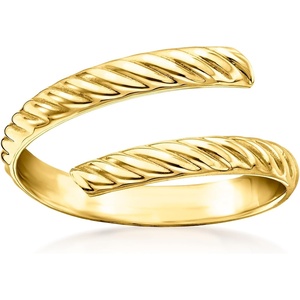 image:imageRossSimons Italian 14kt Yellow Gold Ribbed Bypass RingNo Gemstone