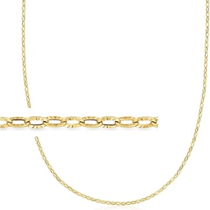 image:imageRossSimons Italian 14kt Yellow Gold Textured and Polished CableChain NecklaceNo Gemstone