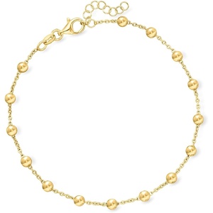 image:imageRossSimons Italian 18kt Gold Over Sterling Bead Station Anklet 9 inches