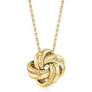 image:imageRossSimons Italian 18kt Gold Over Sterling Love Knot Pendant NecklaceNo Gemstone