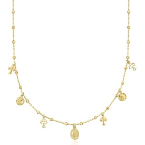 image:imageRossSimons Italian 18kt Gold Over Sterling Religious Charm Necklace 18 inches