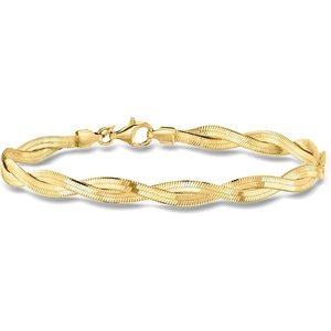 image:imageRossSimons Italian 18kt Gold Over Sterling Twisted Herringbone Braceletno gemstone