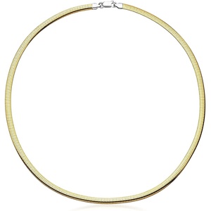 image:imageRossSimons Italian 4mm Silver and 14kt GoldPlated Omega NecklaceNo Gemstone